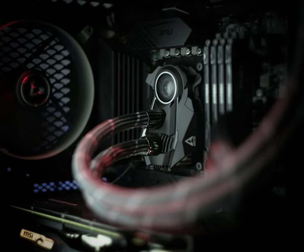 PC case with cooling fans for airflow