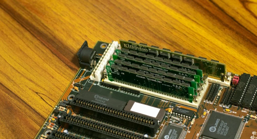 RAM memory sticks installed on motherboard