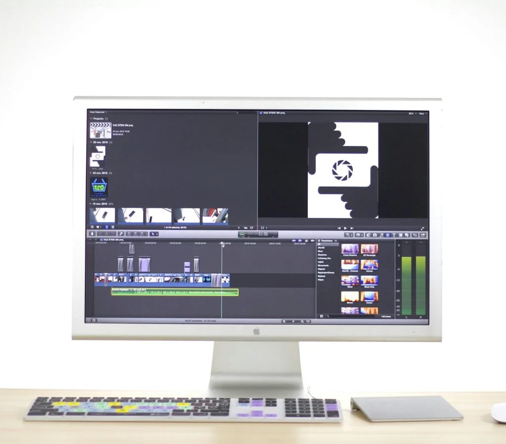 A side-by-side comparison of a laptop and desktop computer