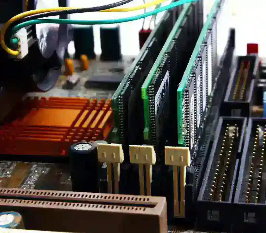 A photo of a high-performance CPU processor setup with multiple cores and cooling system