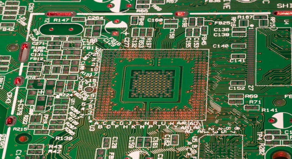 A diagram of a motherboard with labeled components