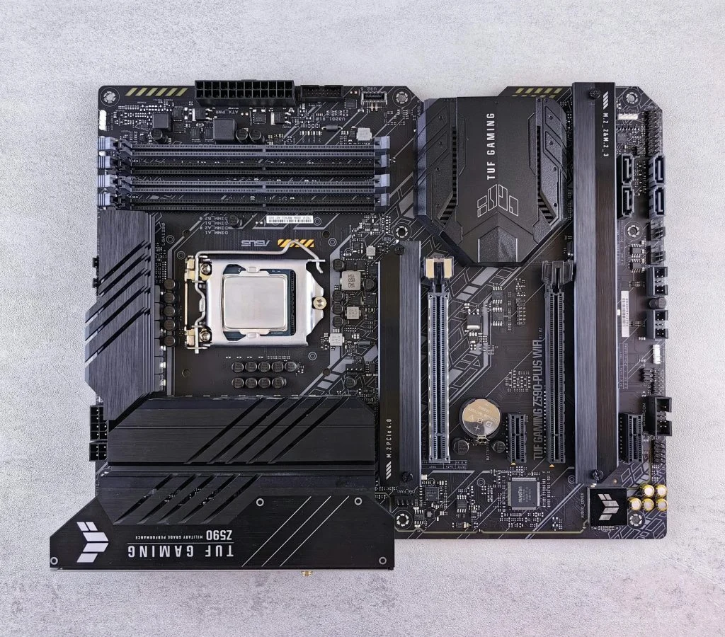 A diagram of a computer motherboard with labeled components