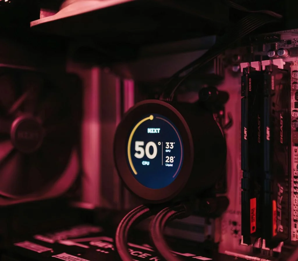 Dust buildup inside a computer causing overheating