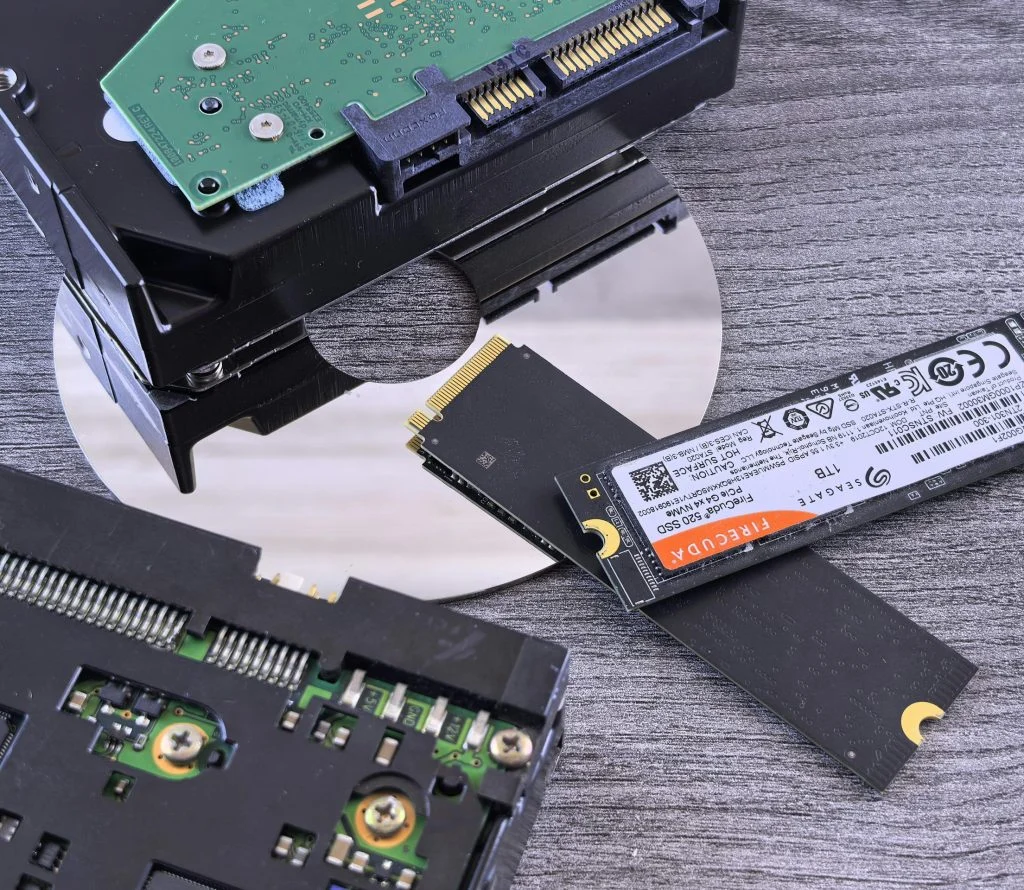 NVMe SSD installed on a computer motherboard