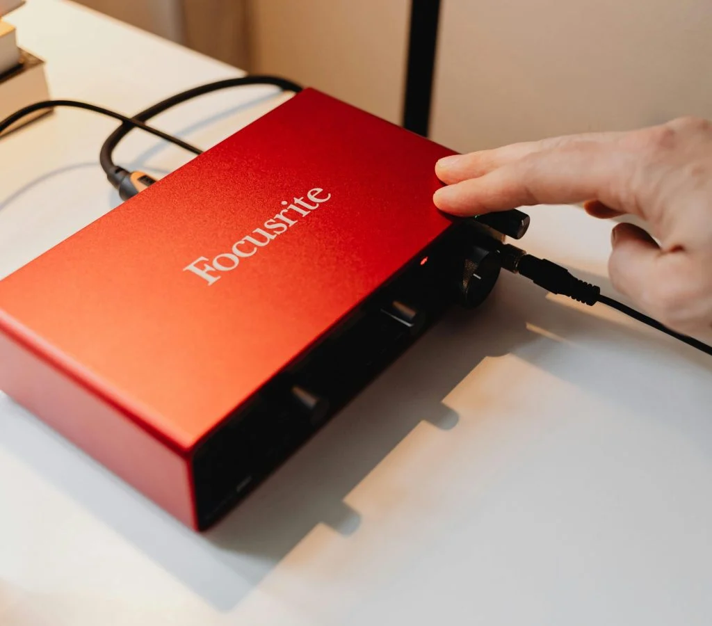 External audio device connected to a computer