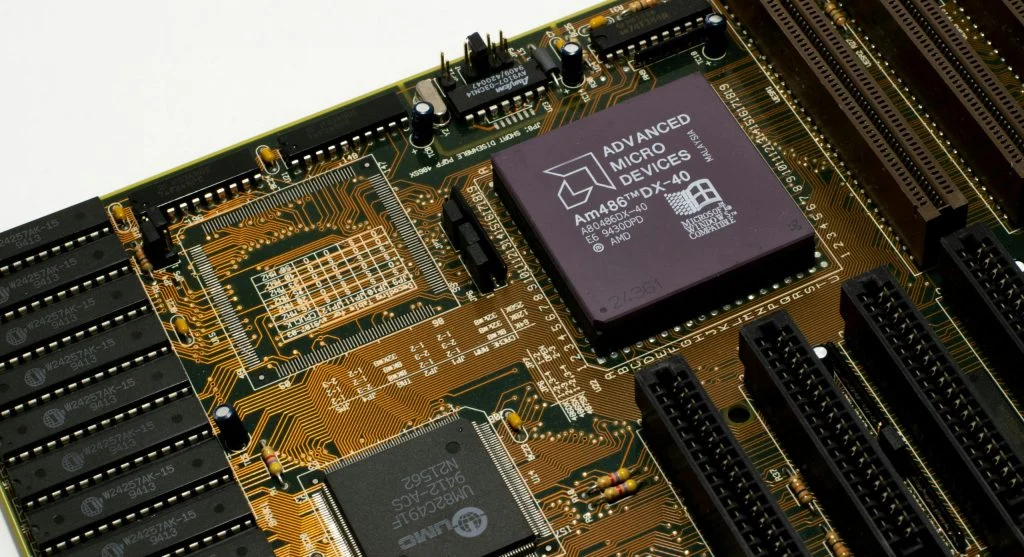 CPU processor on motherboard circuit