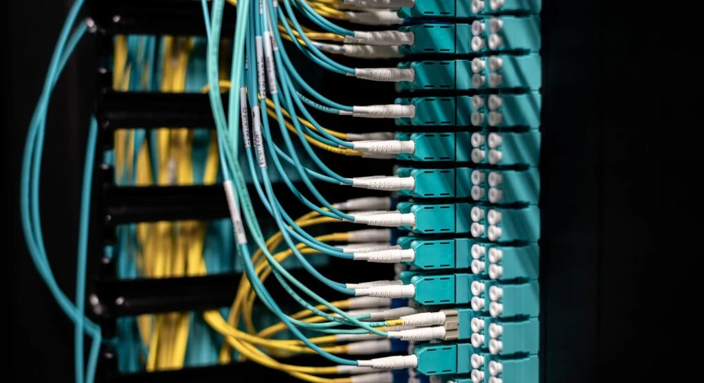 A network card being installed into a PC Ethernet port